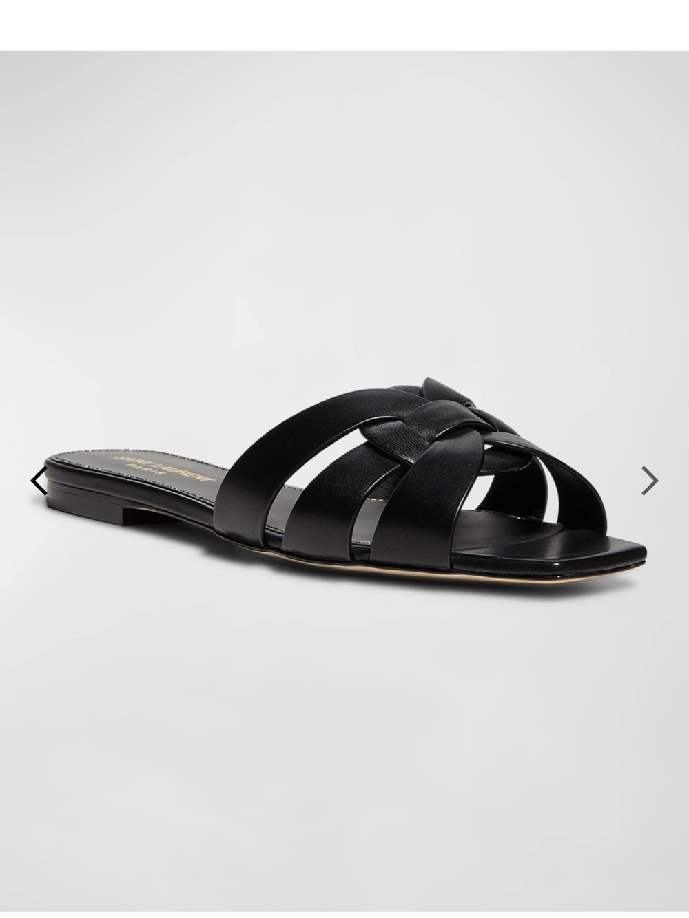 Saint Laurent Black Interwoven Slide Sandals - Picture 2 of 15